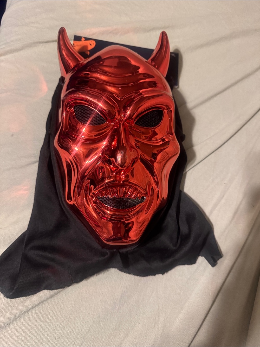 Shiny Red Devil Decorative Mask - Home Accents